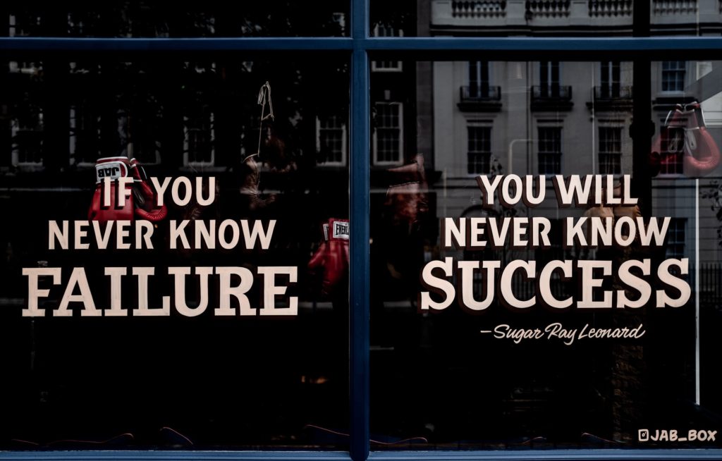 inspiring quote on glass windows