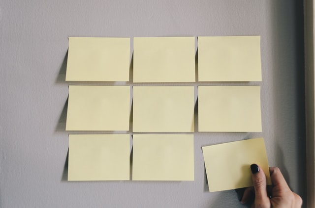 post it notes on the wall