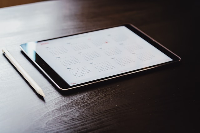 calendar on ipad tablet