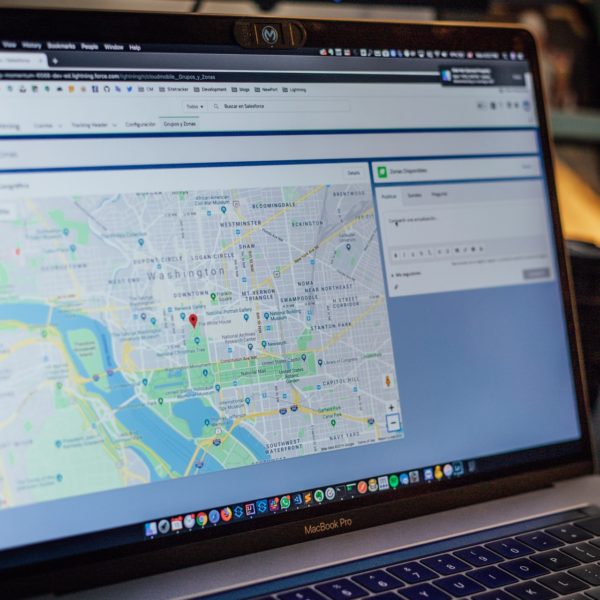 google maps open in laptop screen