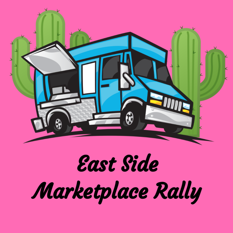 Poster that says "East Side Marketplace Rally"