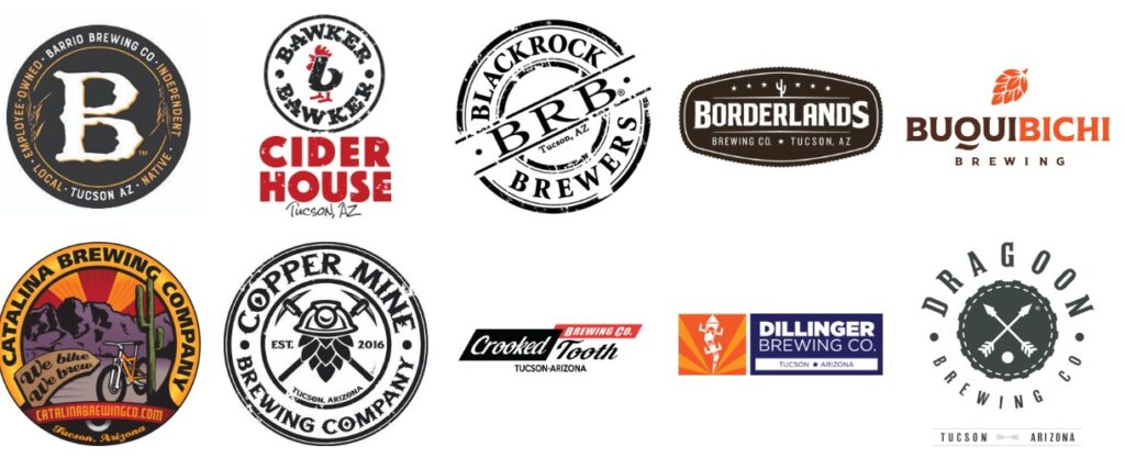 Logos of local Arizona craft breweries