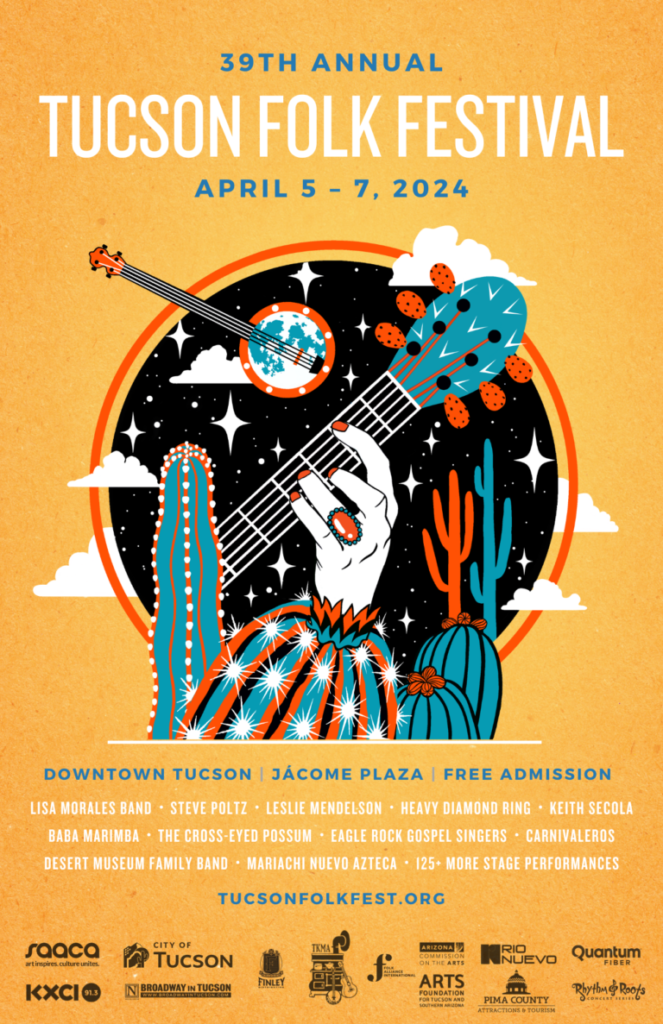 Promotional poster for the Tucson Folk Festival